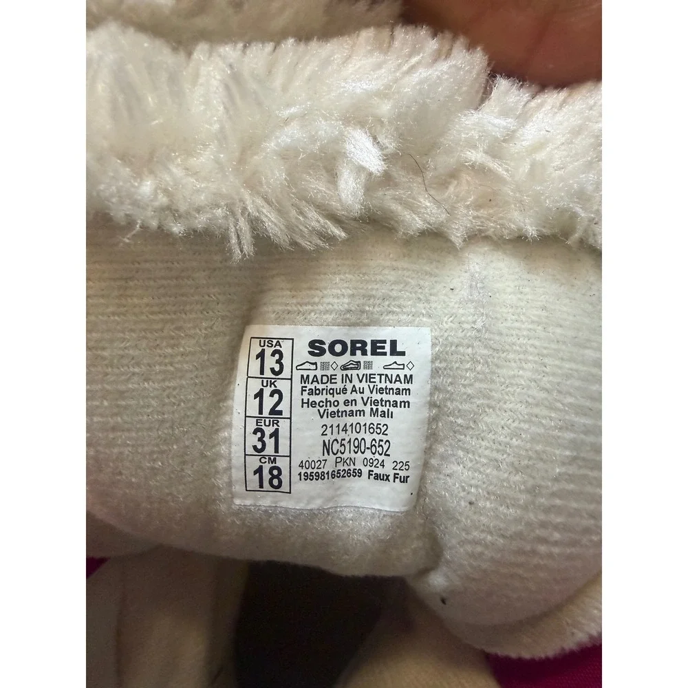Sorel Kids Snow Commander Boots Pink Grey Waterproof Faux Fur Winter Boots